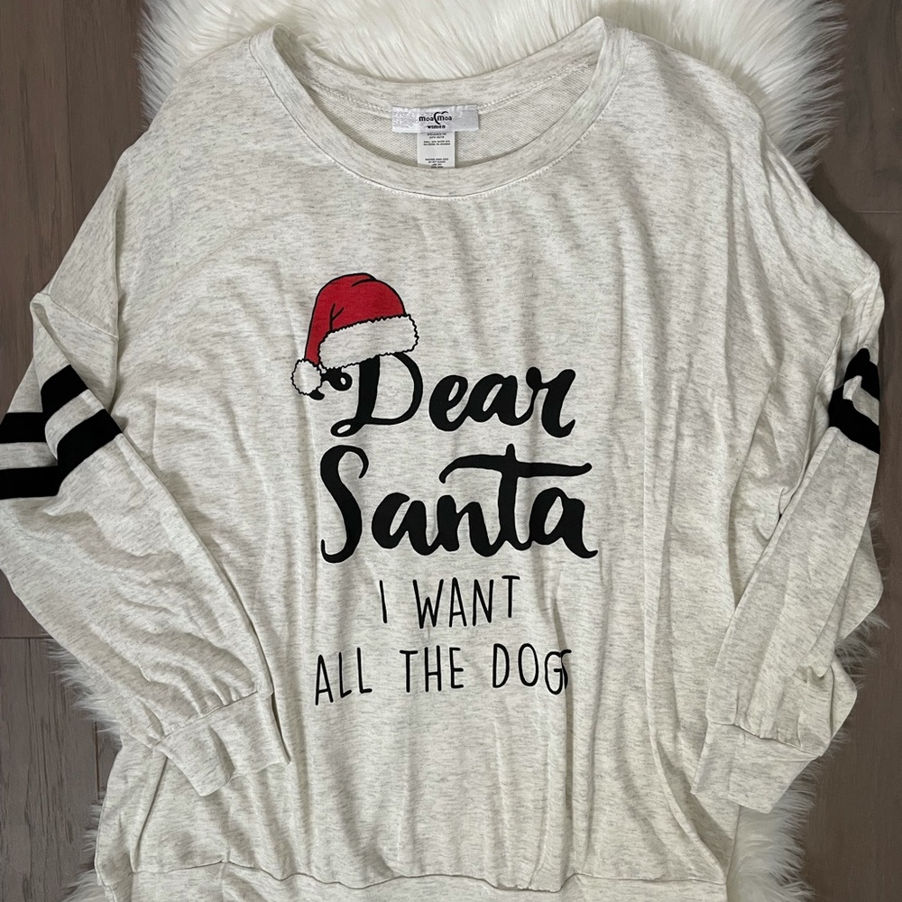 ❤️only 1x left❗️ Plus Size Santa Dog Holiday Top - Picture 9 of 11